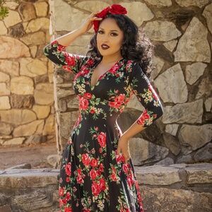 Wax Poetic Clothing Red Rose Raquel Dress